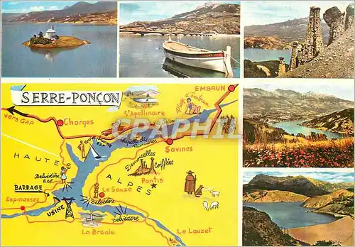Cartes postales moderne Hautee Vallee de la Durance Barrage de Serre Poncon