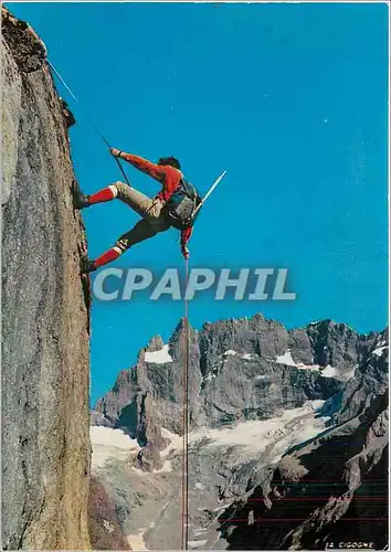 Cartes postales moderne Les Alpes Haute Montagne descente en rappel