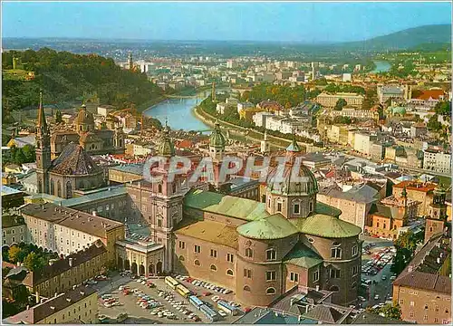 Moderne Karte Festspielstadt Salzburg Blick von der Festung