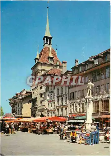 Cartes postales moderne Schweiz Berne Markttag am Barenplatz Kafigturm