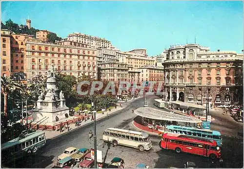 Moderne Karte Genoa Acquaverde Square Monument to Christopher Colombus