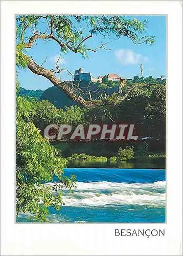 Cartes postales moderne Besancon Doubs La Citadelle vue depuis le barrage du Parc Micaud