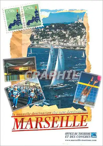 Cartes postales moderne Marseille Office du Tourisme et des Congres Bateau Volley-Ball Volley Ball