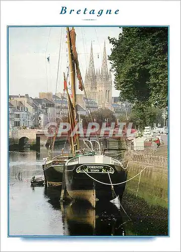 Cartes postales moderne Quimper Finistere Sur la riviere Odet Corentin le Lougre de l'Odet Bateau