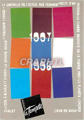 Cartes postales moderne Theatre de la Tempete Ecole des Femmes Paris Cartoucherie