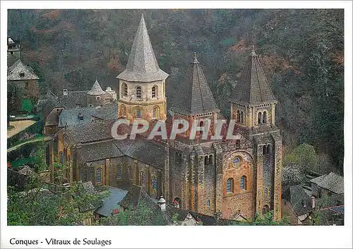 Cartes postales moderne Conques Vitraux de Soulages