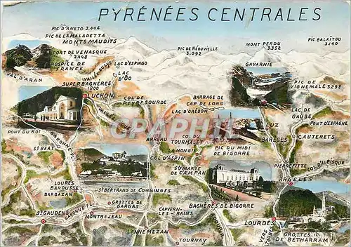 Moderne Karte Pyrenees Centrales