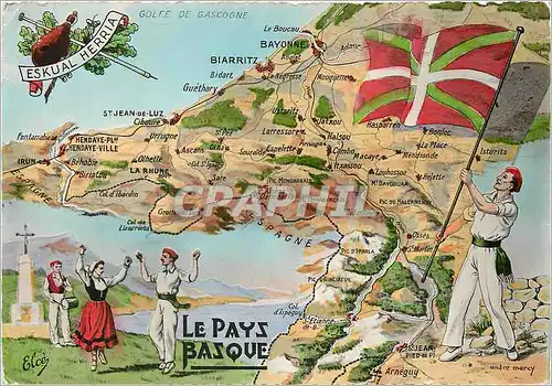 Moderne Karte Le Pays Basque