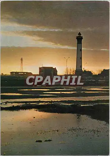 Moderne Karte Ouistreham Riva Bella Calvados Contre jour sur le phare