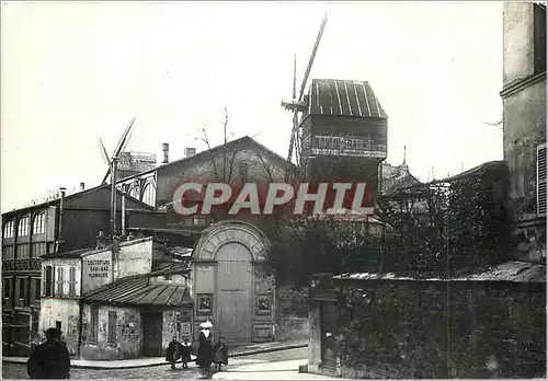 Moderne Karte Paris Les Moulins de Montmartre