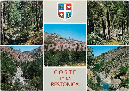 Moderne Karte Corse Ile d'Amour Corte et la Restonica