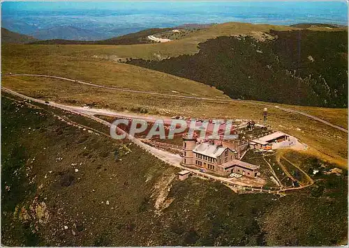 Moderne Karte Le Massif du Mont Aigoual Vue aerienne de l'Observatoire avec ses nombreuses chaines de montagne