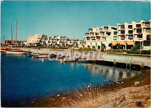 Moderne Karte Port Camarque Gard Le Port et les Terrasses de l'Espignette