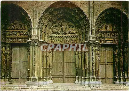 Cartes postales moderne Les Merveilles de Chartres Eure et Loir Le Portail royal de la Cathedrale