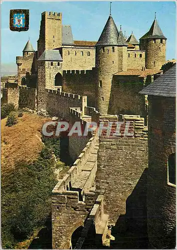 Moderne Karte Arts et Couleurs de l'Aude Carcassonne Cite medievale Le Chateau Comtal et le Porte du Senechal