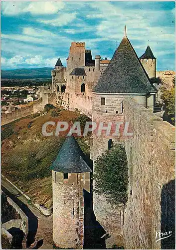 Cartes postales moderne La Cite de Carcassonne Aude Le Chateau Comtal et Tour Sarrazine