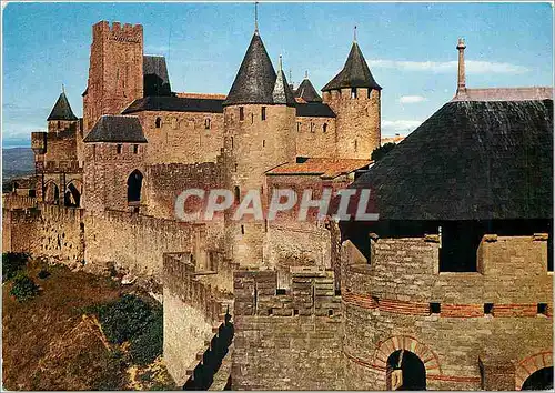 Cartes postales moderne Cite de Carcassonne Aude Exterieur du Chateau Comtal Tour Wisigothe