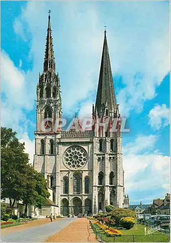 Moderne Karte Les Merveilles de Chartres Eure et Loir La Facade principale de la Cathedrale