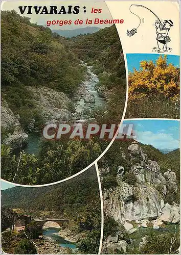 Moderne Karte Vivarais les gorges de la Beaume Ardeche entre Joyeuse et Valgorge