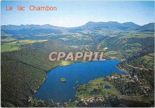 Moderne Karte Sur les Monts d'Auvergne Le Lac Chambon Puy de Dome