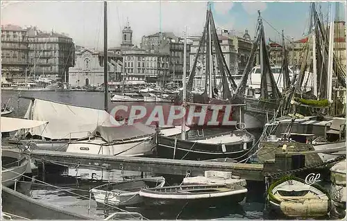 Moderne Karte Marseille Le Vieux Port et la Canebiere Bateaux