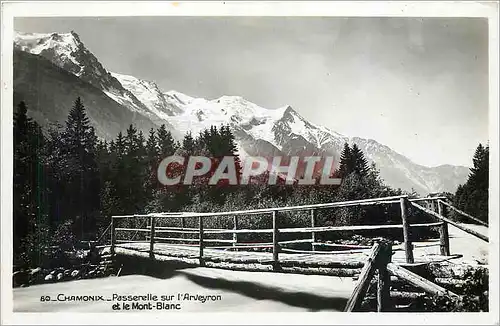 Cartes postales moderne Chamonix Passerelle sur l'Arveyron et le Mont Blanc