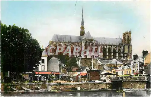 Cartes postales moderne Amiens Somme La Cathedrale et le Marche sur l'Eau