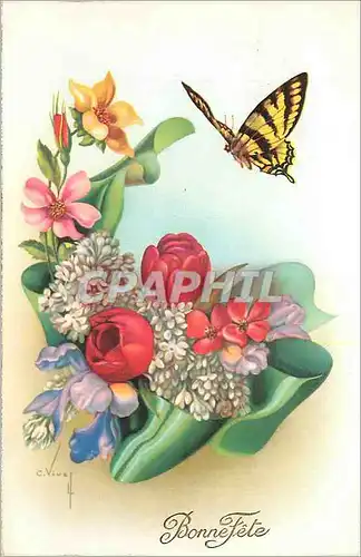 Moderne Karte Bonne Fete Papillon