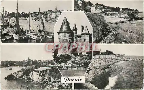 Moderne Karte Pornic Le Port Plage de Gourmalon Le Chateau Bateaux