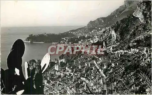Moderne Karte Roquebrune Cap Martin Vue Generale Au fond Monte Carlo et le Rocher de Monaco