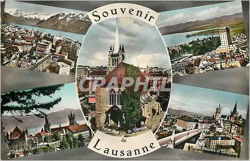 Moderne Karte Souvenir de Lausanne