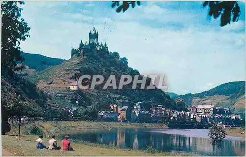 Moderne Karte Germany The Town of Cochem on the Mosel River