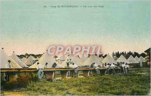 Cartes postales Camp de Mourmelon On Lave son linge Militaria