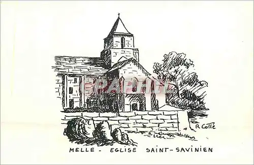 Cartes postales moderne Melle Eglise Saint Savinien