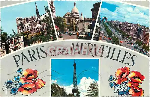 Moderne Karte Paris Les bouquinistes et Notre Dame Montmartre
