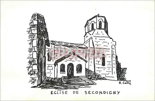 Moderne Karte Eglise de Secondigny