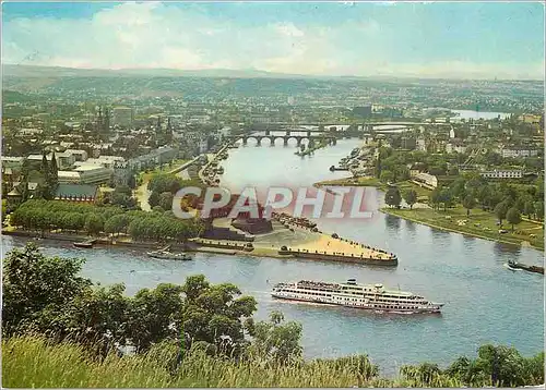 Cartes postales moderne Le Rhin Koblenz Bateau