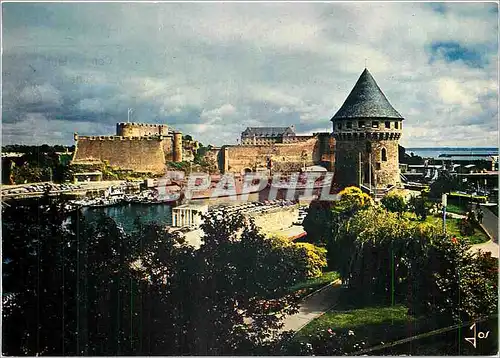 Moderne Karte Brest Le Chateau et la tour Tanguy