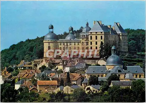 Moderne Karte Chateau de Hautefort Dordogne Vue generale de l'Est