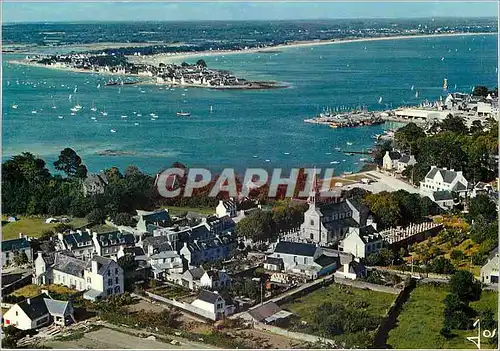 Cartes postales moderne Loctudy Finistere Le centre du Bourg et la riviere en face de l'lle Tudy