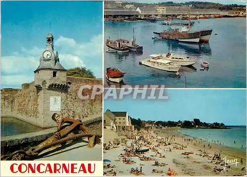 Cartes postales moderne Concarneau Le beffroi et de la Ville Close Le Port et la criee