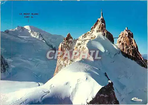 Moderne Karte Chamonix Mont Blanc Hte Savoie Vue aerienne L'Aiguille du Midi