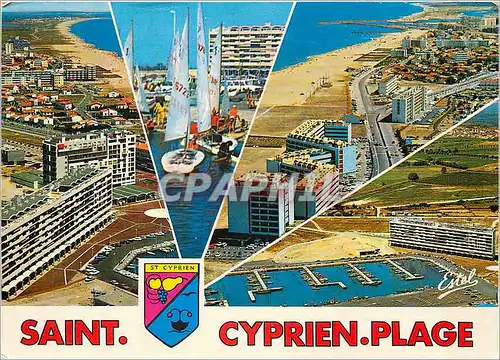 Moderne Karte Souvenir de Saint Cyprien Plage Pyrenees Orientales
