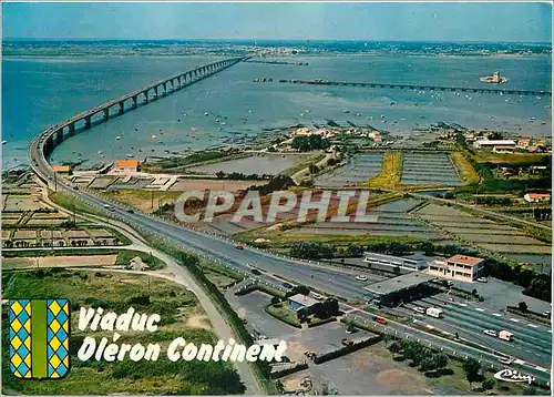 Moderne Karte Lever du soleil sur Le Pont d'Oleron Char mar Viaduc de liaison Oleron Continent