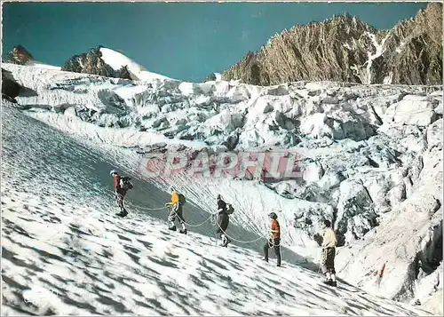 Moderne Karte Images des Alpes Sur le Glacier vers Peclet Polset Alpinisme