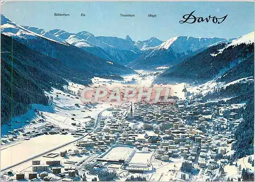 Cartes postales moderne Davos gegen Tinzenhorn und Piz Mitgel