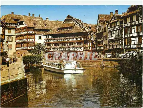 Moderne Karte Strasbourg Bas Rhin La Petite France avec la Maison des Tanneurs Bateau