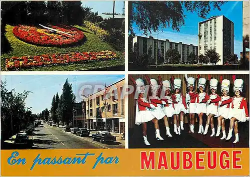 Cartes postales moderne Maubeuge Nord L'Horloge florale La Residence Rue de Paris Les majorettes