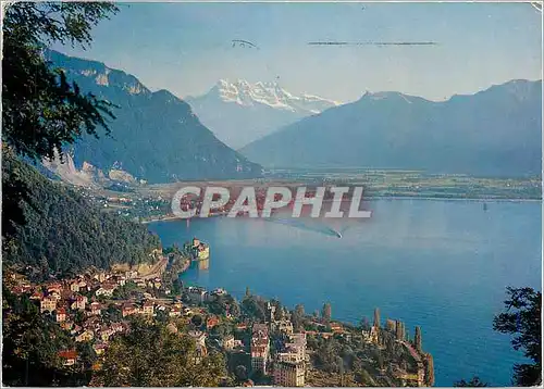 Cartes postales moderne Territet le Chateau de Chillon les Dents du Midi