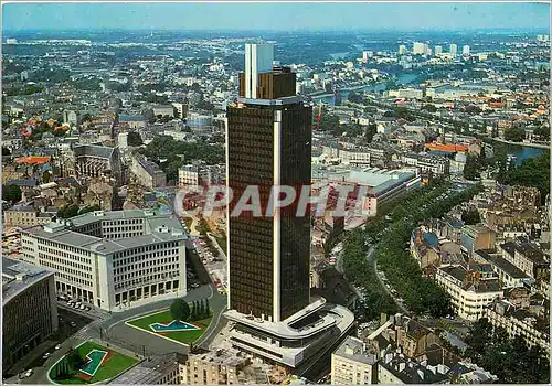 Moderne Karte Nantes Loire Atlantique Vue aerienne sur la Tour Bretagne